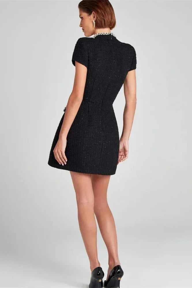 Short Sleeve Patchwork Slim Mini Dress