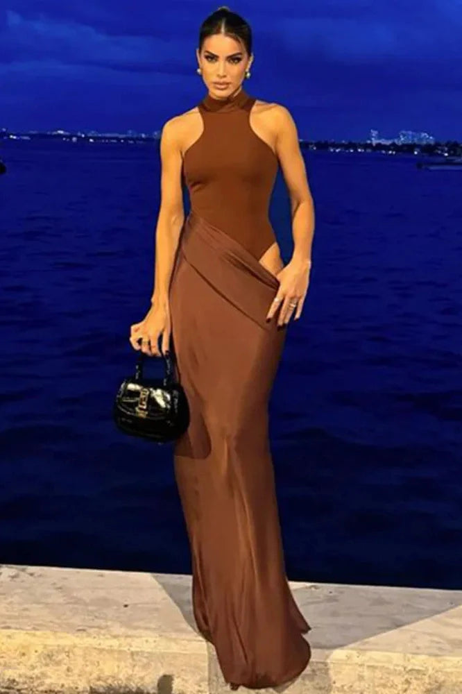 Sleeveless Backless Bodycon Maxi Dress