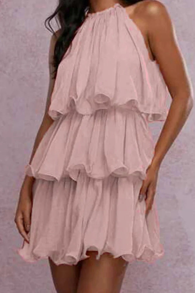 Hollow Out Loose A-Line Sleeveless Mini Dress
