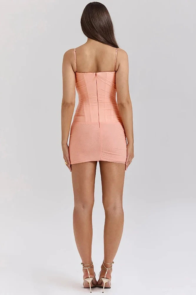 Spaghetti Strap Sleeveless Backless Mini Dress