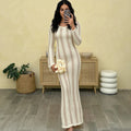 Hollow Out See Through Backless Round Neck Maxi Dress
