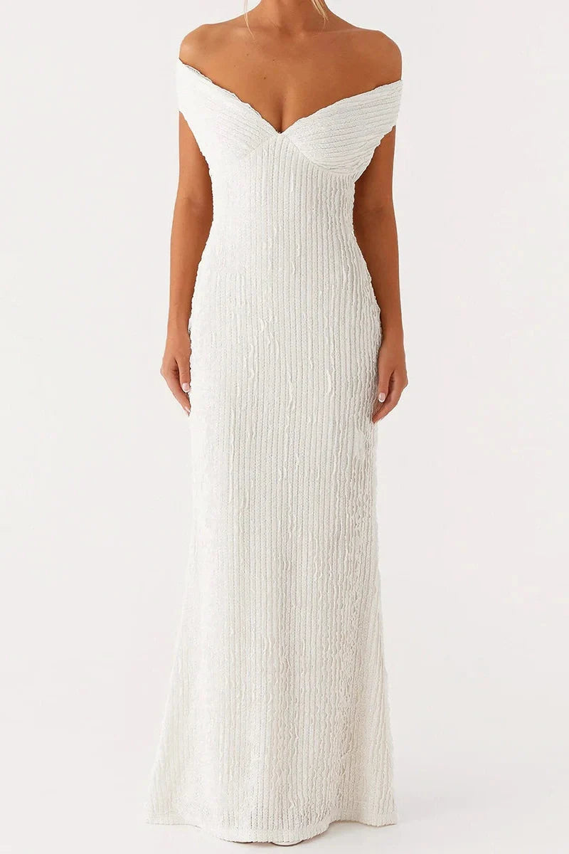 Bodycon Off-Shoulder Slim Fit Maxi Dress