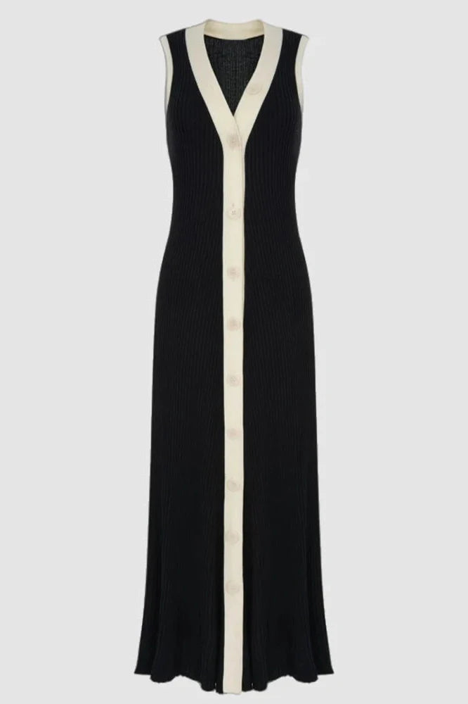 V-Neck Sleeveless Maxi Dress