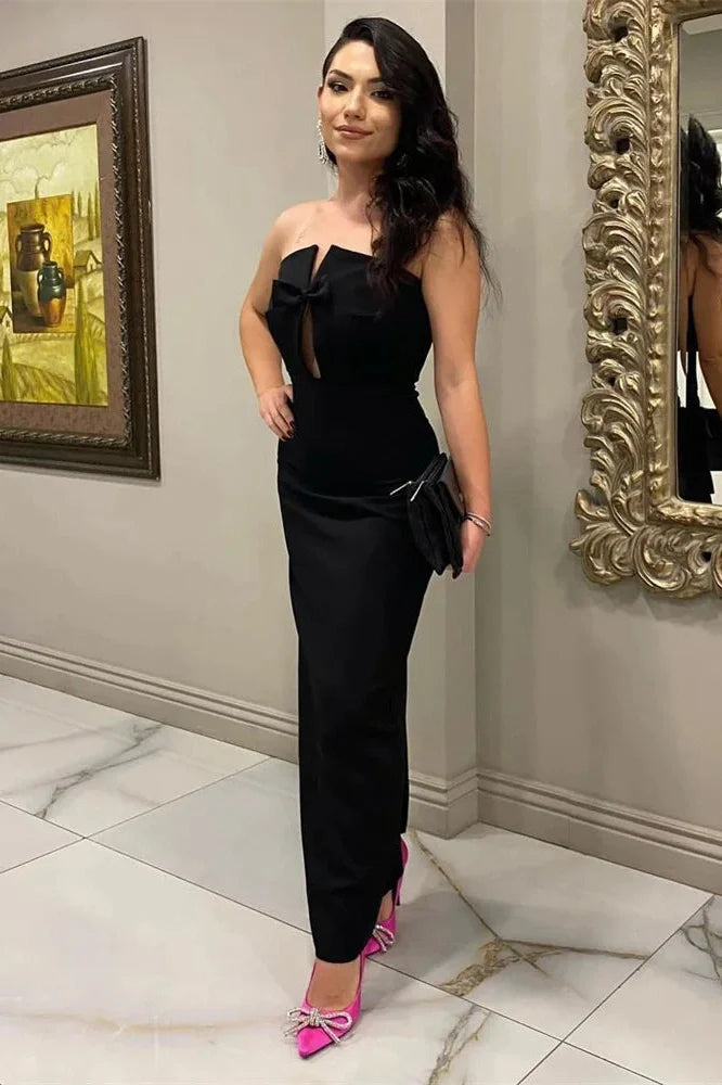 Hollow Out Off-Shoulder Slim Patchwork  Maxi Dress