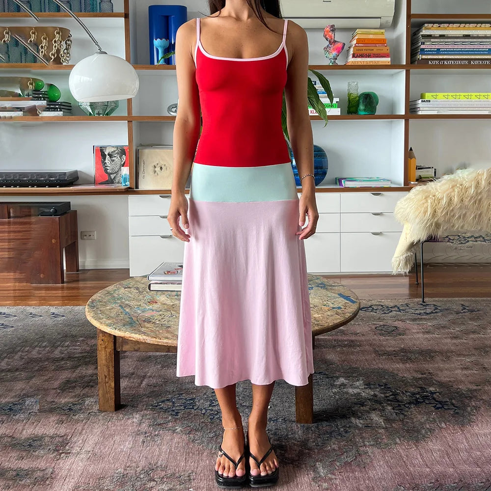 Elegant Sleeveless Slim Midi Dress