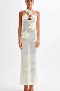 See Through Sleeveless Backless Maxi Dress