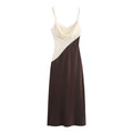 V Neck Patchwork Backless Maxi Dress