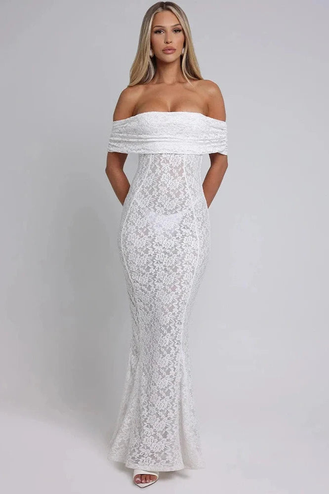 Hollow Out Off-Shoulder Strapless Backless Sleeveless Maxi Dress