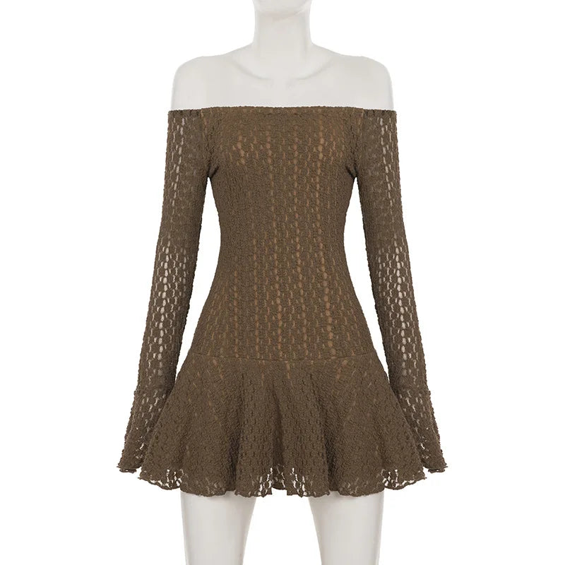 Elegant Lace Backless Patchwork Mini Dress