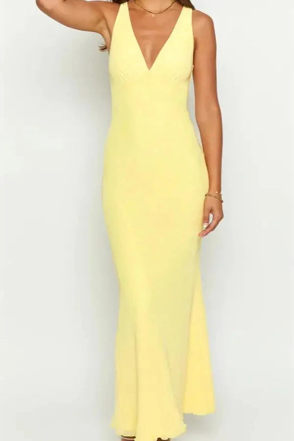 Sleeveless V-Neck Slim Fit Mini Dress