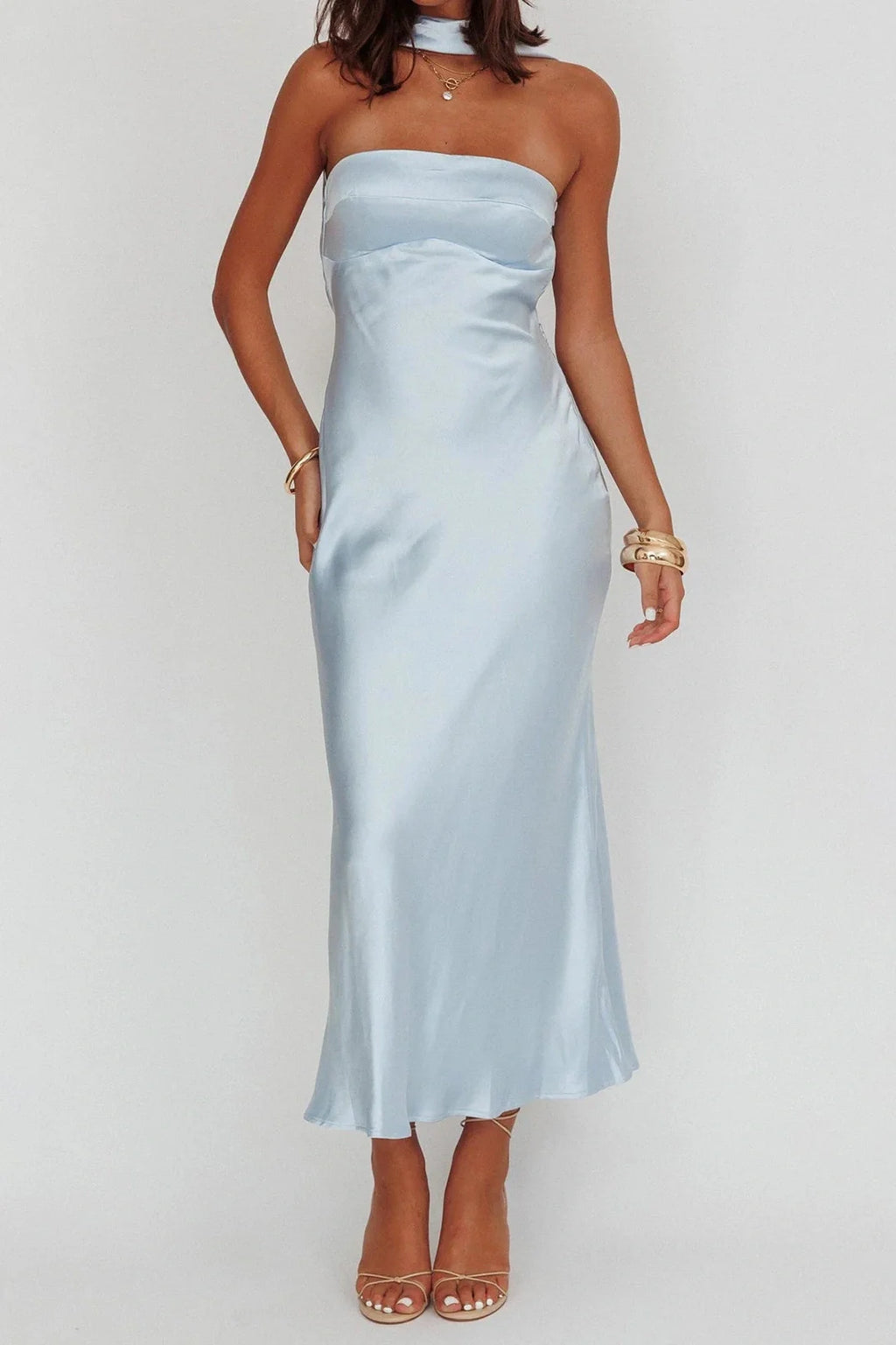 Backless Strapless Slim Fit Sleeveless Maxi Dress