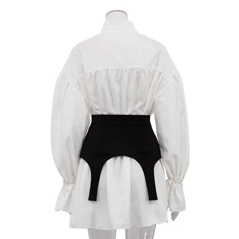 Flare Sleeve High Waist Mini Dress