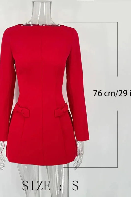 Elegant Long Sleeve Bodycon High Waist Mini Dress