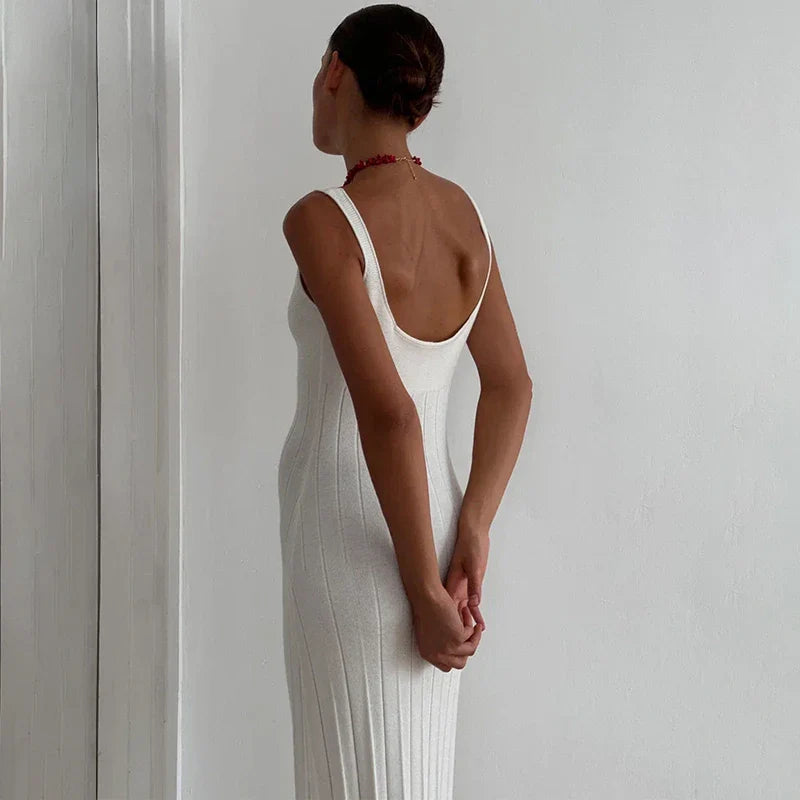 Knitted Sleeveless Slim Maxi Dress