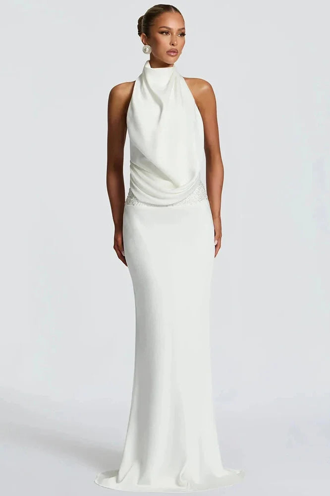 Backless Off-Shoulder Sleeveless Bodycon Maxi Dress