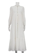 Long Sleeve Patchwork Loose V-Neck Maxi Dress