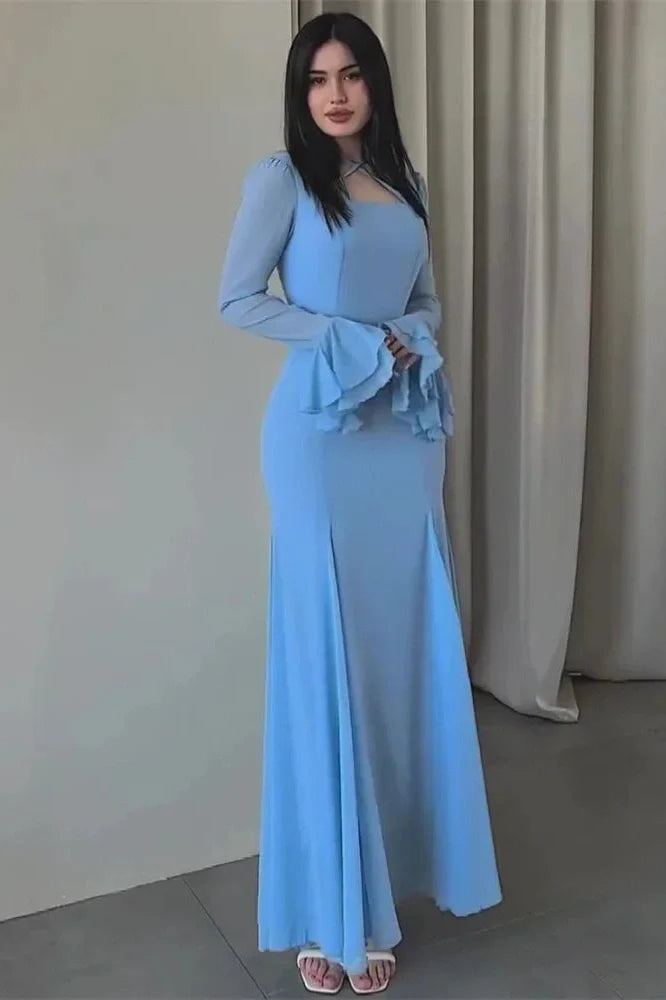 Patchwork Slim High Waist Maxi Dress