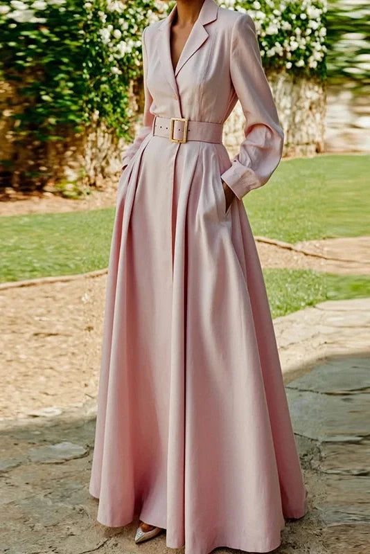 Long Sleeve High Waist Maxi Dress