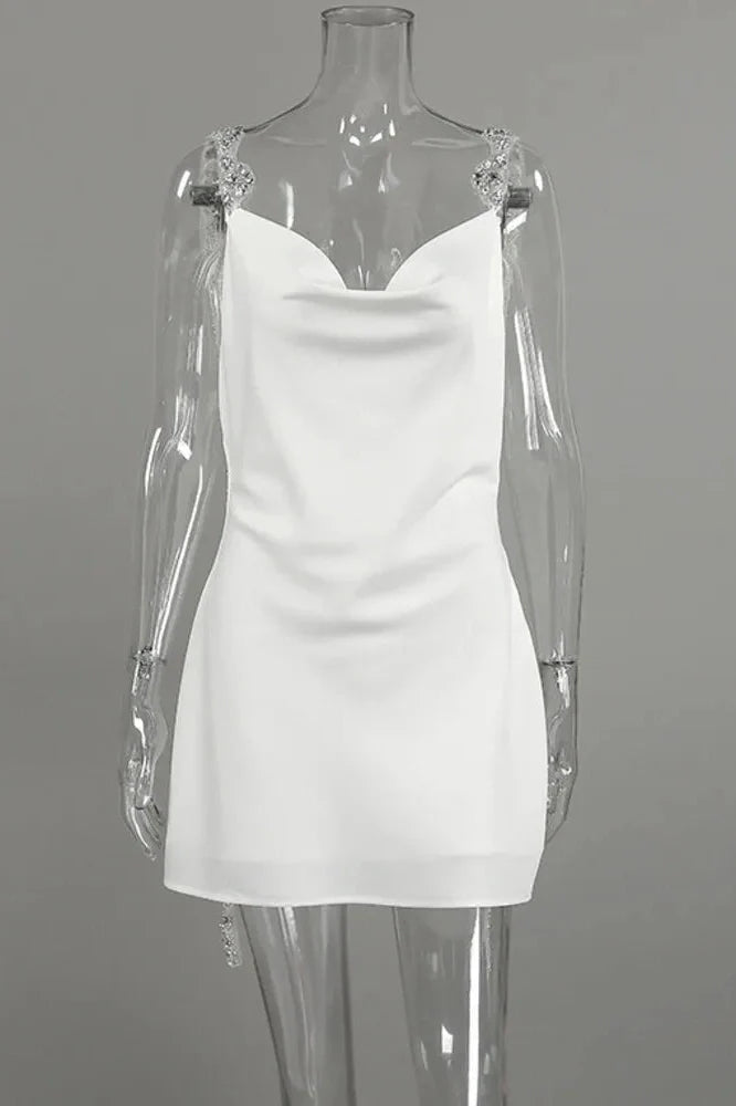 Elegant V Neck Backless Sleeveless Mini Dress