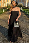 Mesh Backless Patchwork Slim Bodycon Maxi Dress