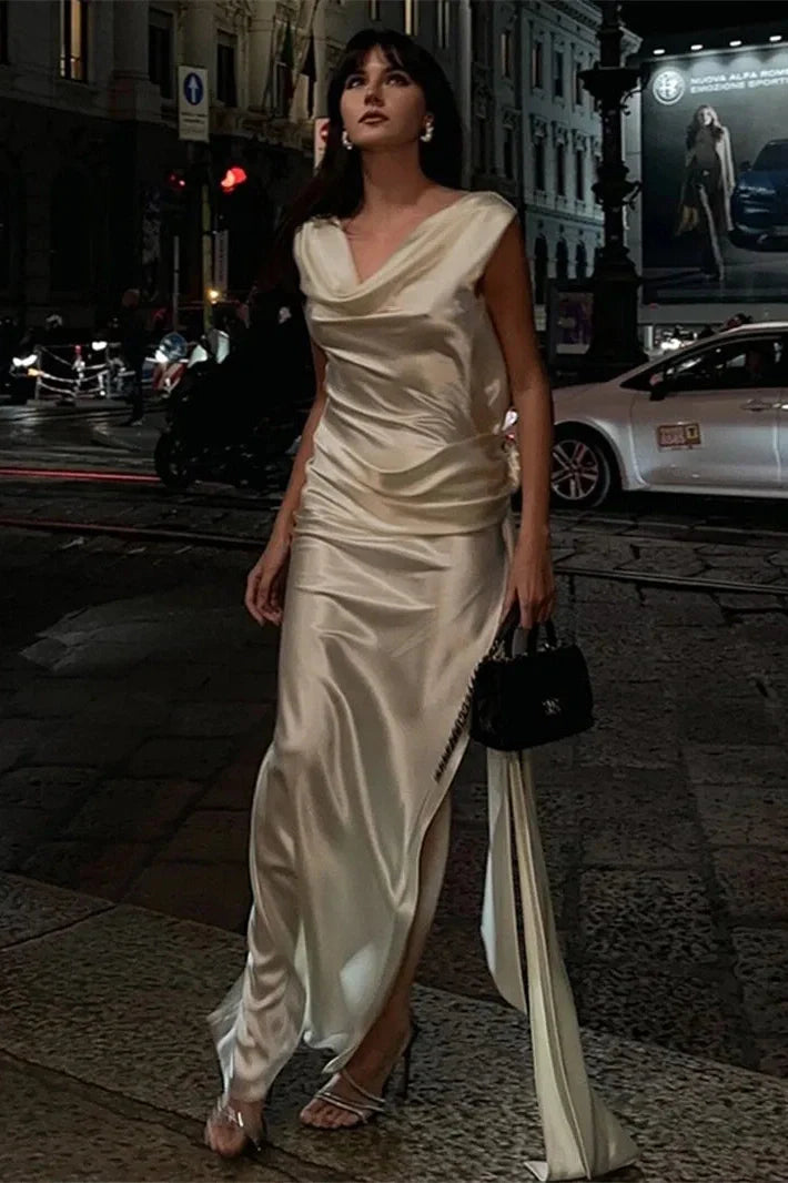 Elegant Backless High Split Maxi Dress
