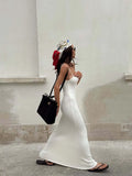 Elegant Knitted Sleeveless Bodycon Maxi Dress