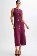 High Waist Slim Sleeveless Maxi Dress