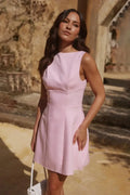 Elegant Sleeveless Backless Slim High-Waisted Mini Dress