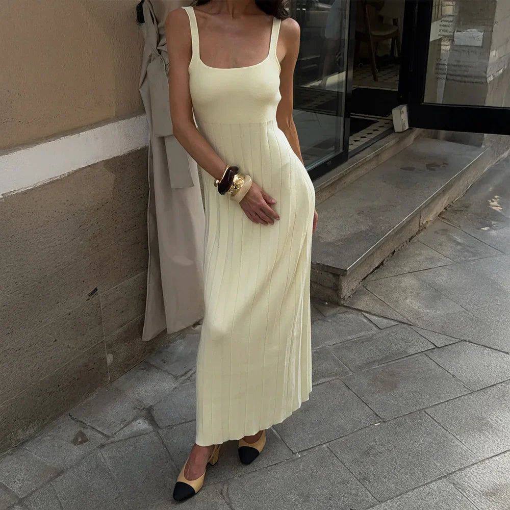 Knitted Sleeveless Slim Maxi Dress