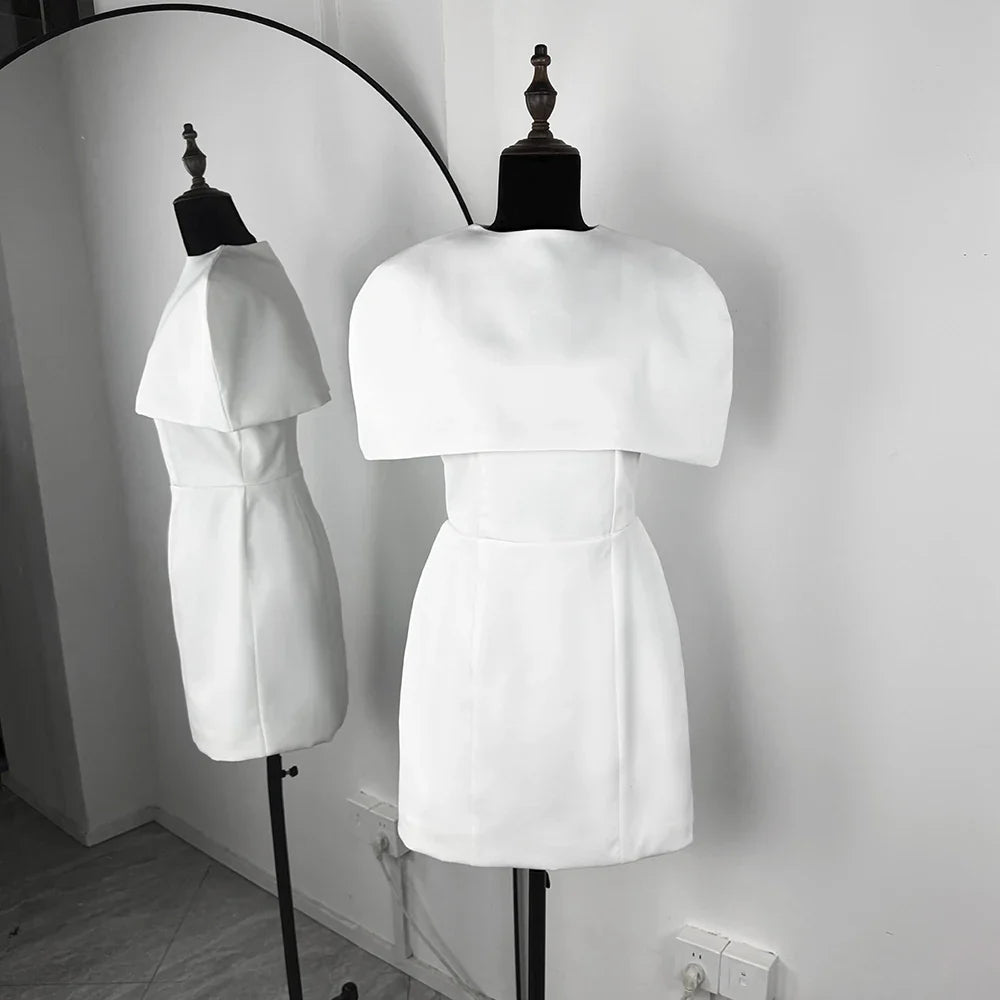 Elegant Round Backless Sleeveless Mini Dress