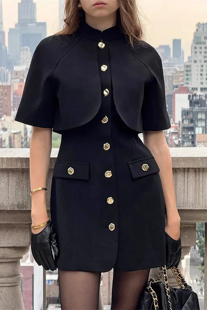 Patchwork Short Sleeve Slim Mini Dress