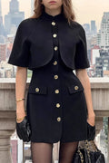Patchwork Short Sleeve Slim Mini Dress
