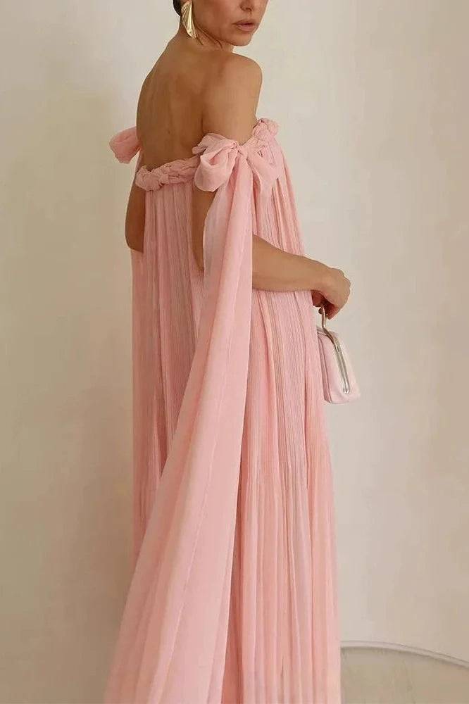 Off-Shoulder High Waist Maxi Dress