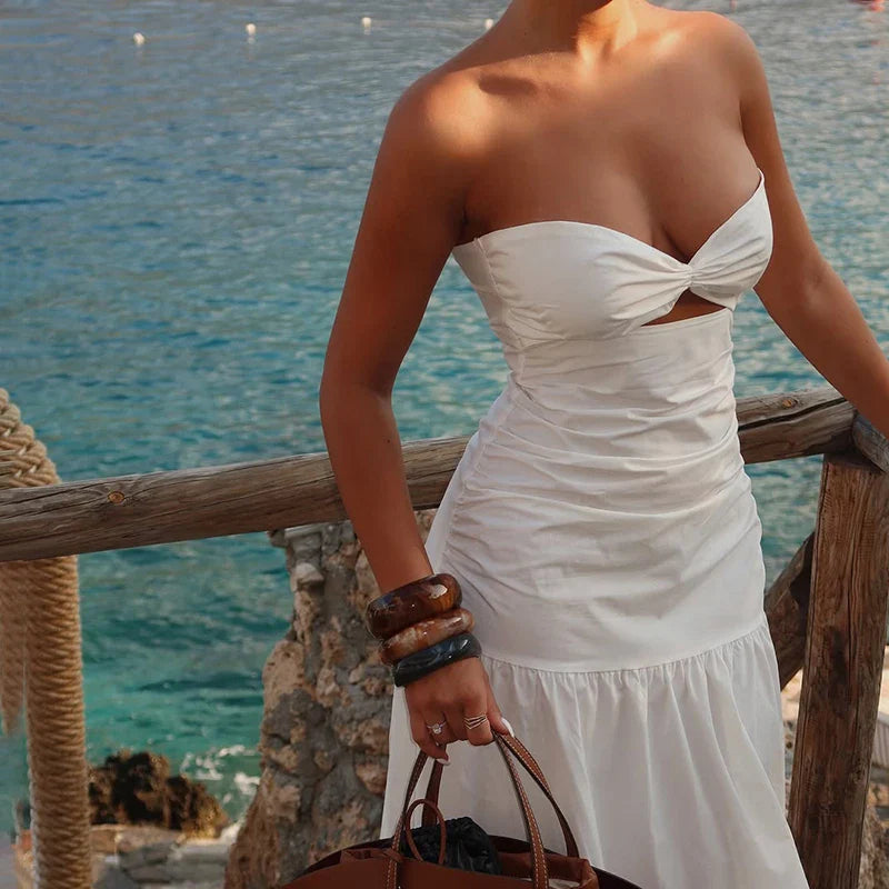Strapless Sleeveless Bodycon Maxi Dress