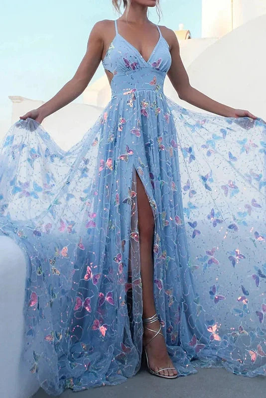 Elegant Sleeveless Pleated High Waist V-Neck Maxi Dress