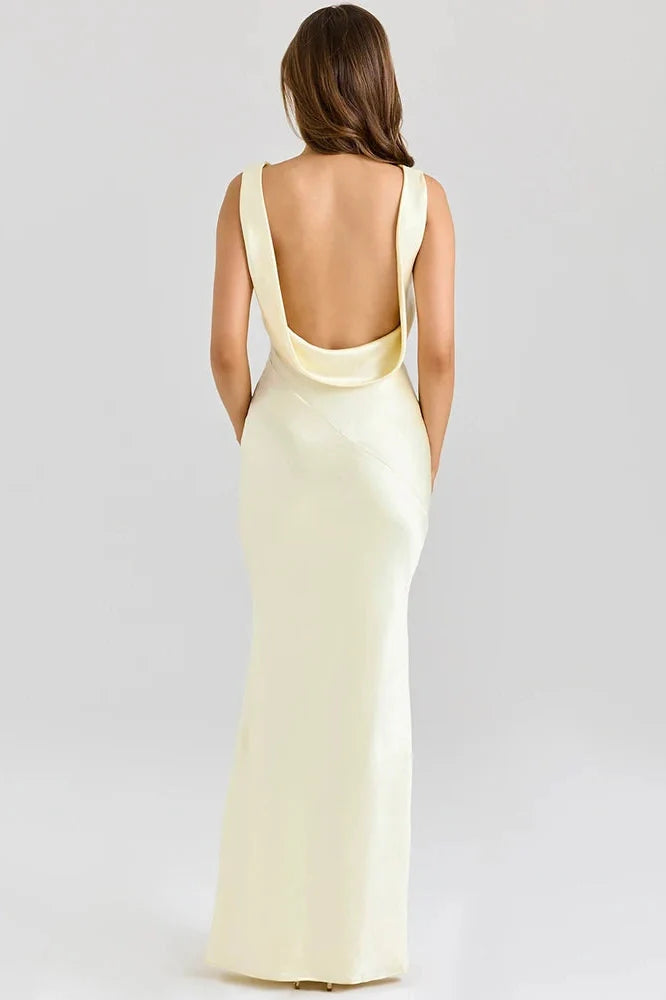 Elegant Backless Sleeveless High Waist Maxi Dress