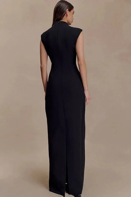 Elegant Hollow-Out Slim Round Neck Sleeveless Maxi Dress