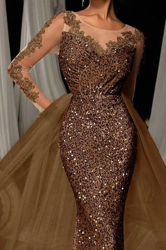 Elegant High Waist Long Sleeve Slim V-Neck Lace Maxi Dress