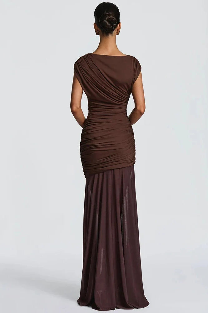 Sleeveless O Neck High Waist Maxi Dress