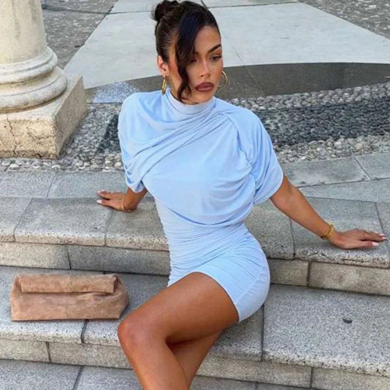 Elegant Backless Patchwork Mini Dress