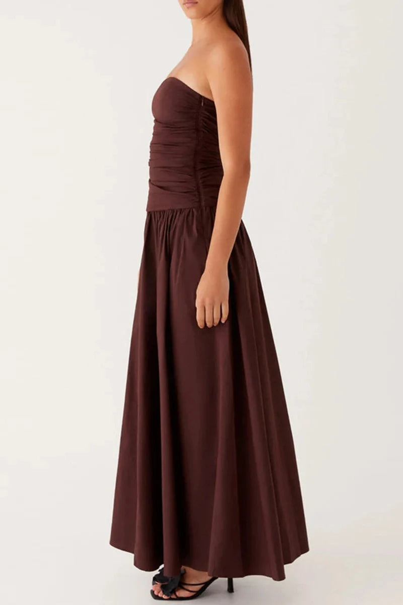 Backless Sleeveless Strapless Maxi Dress
