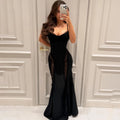 Elegant Patchwork V-Neck Backless Sleeveless Maxi Dress