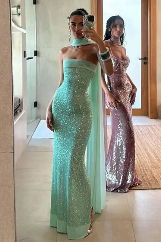 Strapless Slim Sleeveless High Waist Maxi Dress