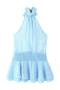 Elegant Pleated Backless Sleeveless High Waist Mini Dress