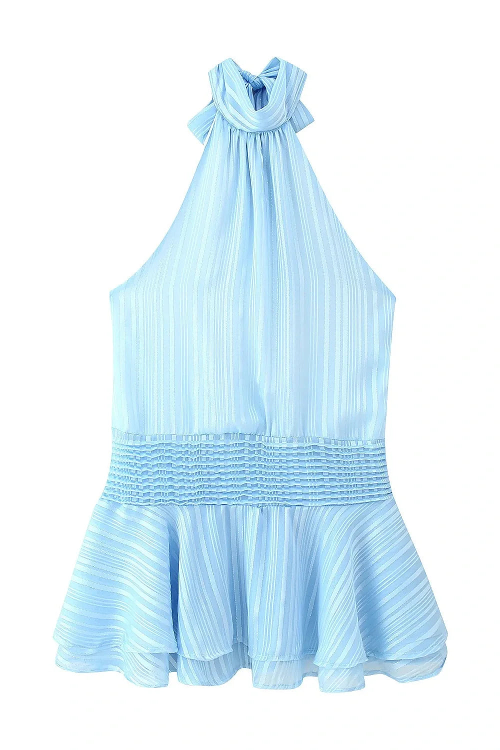 Elegant Pleated Backless Sleeveless High Waist Mini Dress