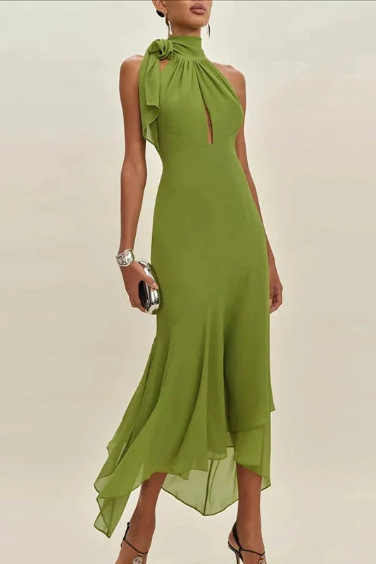 Elegant Hollow Out Sleeveless Slim  Backless Maxi Dress
