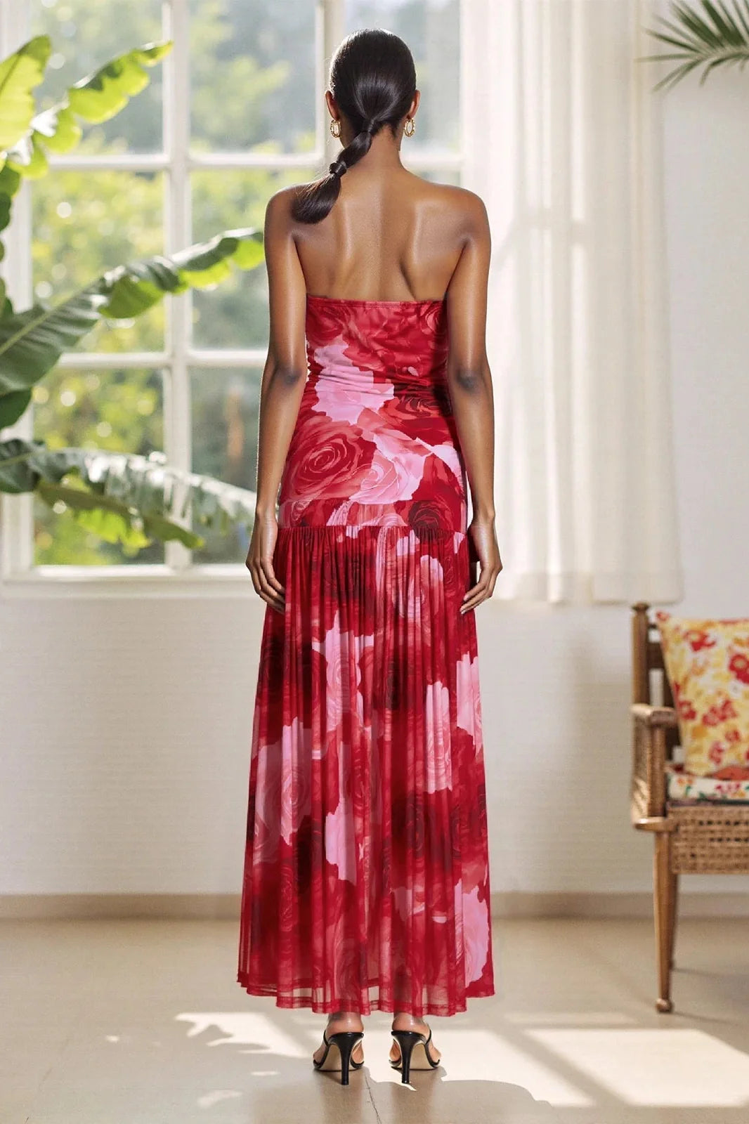 Off Shoulder Slim High Split Sleeveless Maxi Dress