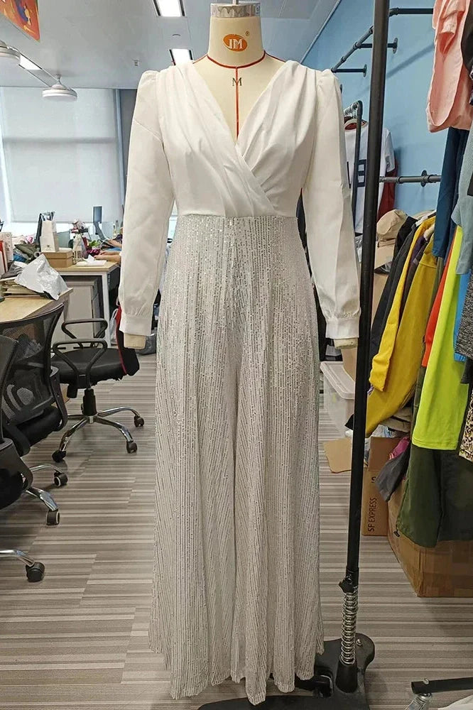 Elegant Loose V Neck Maxi Dress