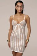 Spaghetti Strap Sleeveless Backless Printed Mini Dress