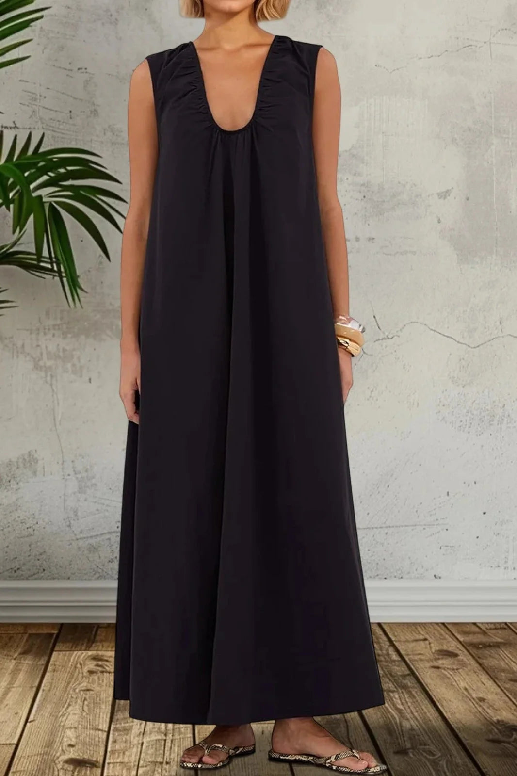 Elegant Sleeveless Loose Maxi Dress